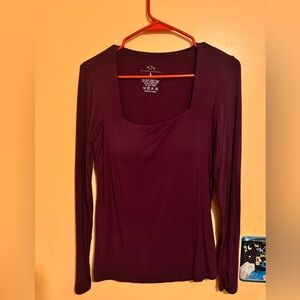 Klassy Network square neck purple top, built in bra